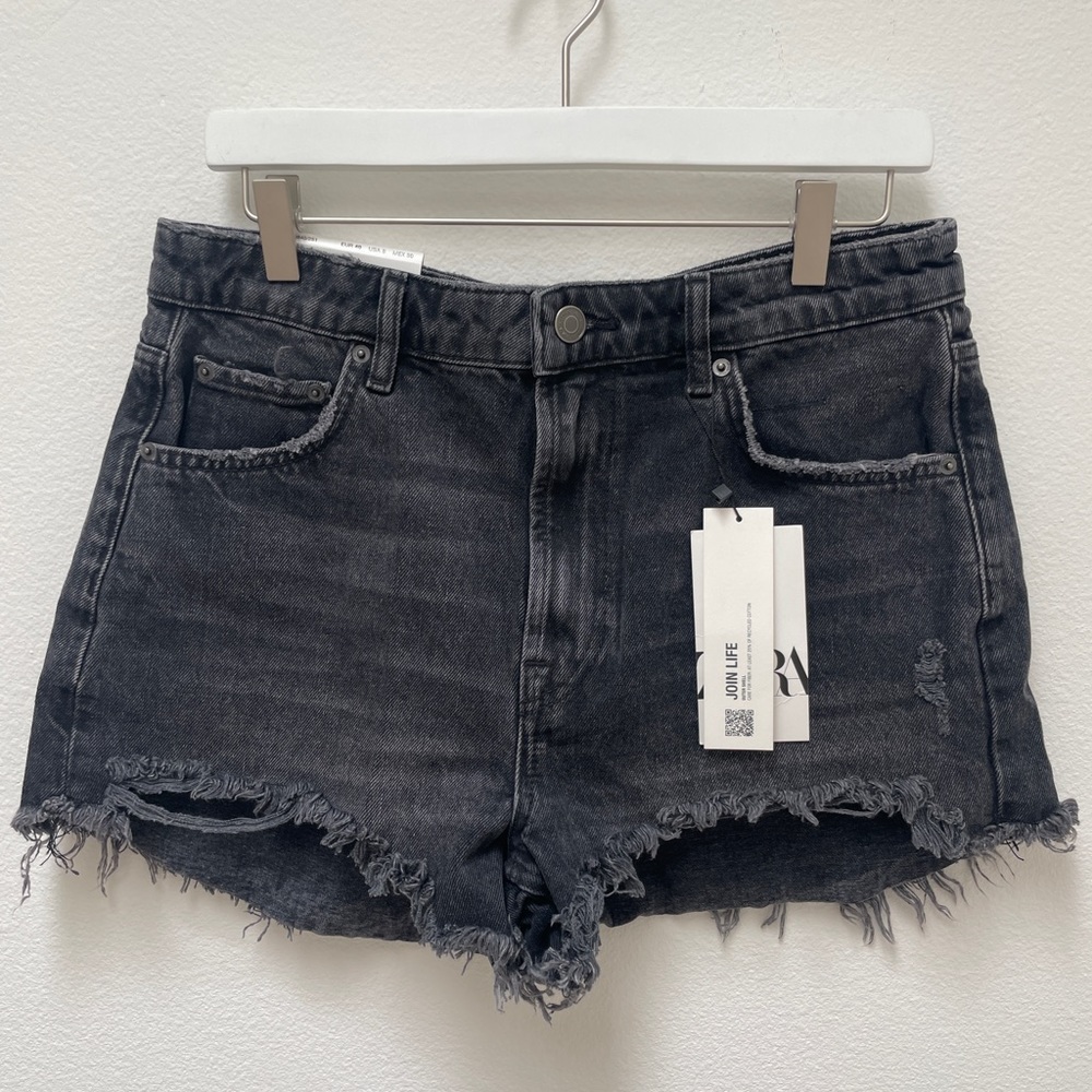 Brand New Zara Black Denim Shorts
